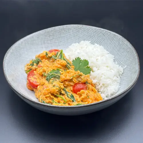 dahl lentilles corail coco epinards